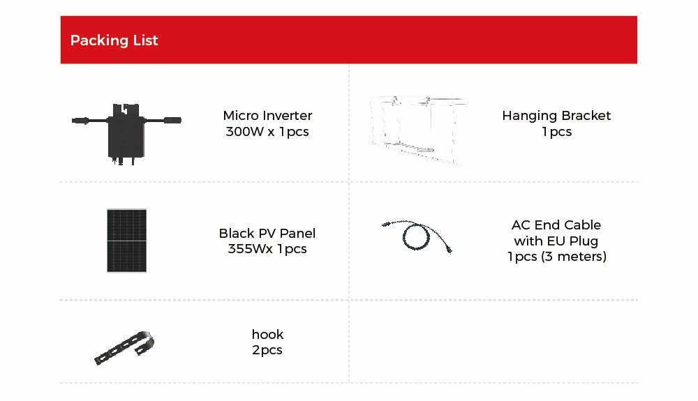 HERF300-P355S Packing List