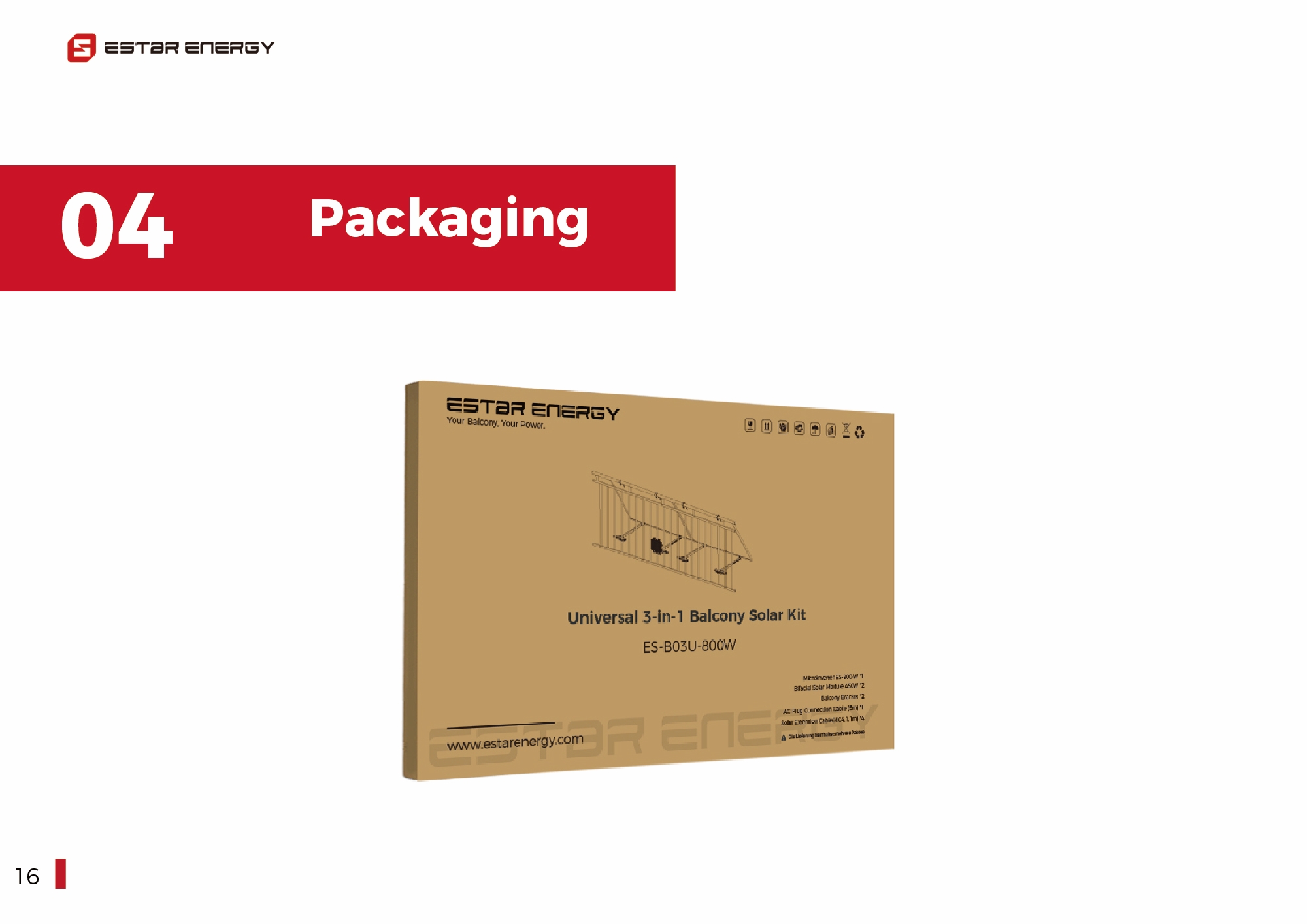 Universal 3 in 1 Balcony Solar Kit - Packaging Option 1